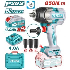 TOTAL ΕΠΑΓΓ. ΜΠΟΥΛΟΝΟΚΛΕΙΔΟ ΜΠΑΤ. Li-ion 20V / 4Ah / 850Nm / 2 ΜΠΑΤΑΡΙΕΣ TIWLI2085